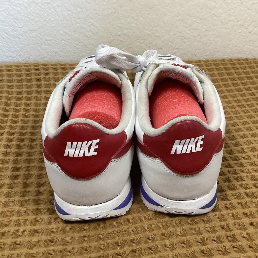 Nike Cortez Basic Leather OG Mens Sz 10 Forrest Gump White Red Blue 882254-164 - Picture 3 of 10